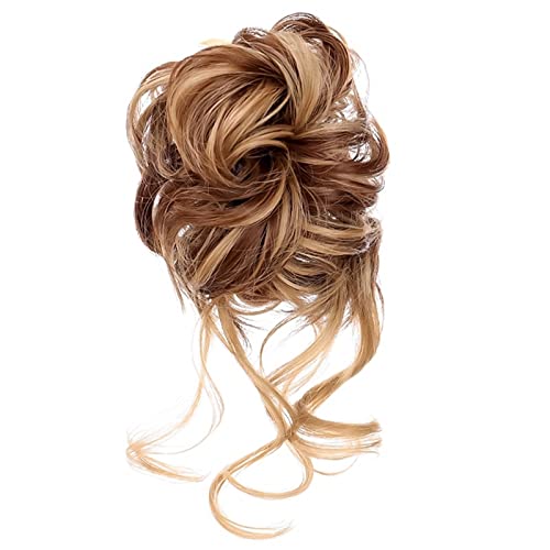 Haarknoten, synthetischer Dutt, unordentlicher Dutt, Haar-Accessoire, Haarklammer, Pferdeschwanz-Verlängerung, modischer Dutt für Damen, T1B/613, 1 Packung von GFHTRELY