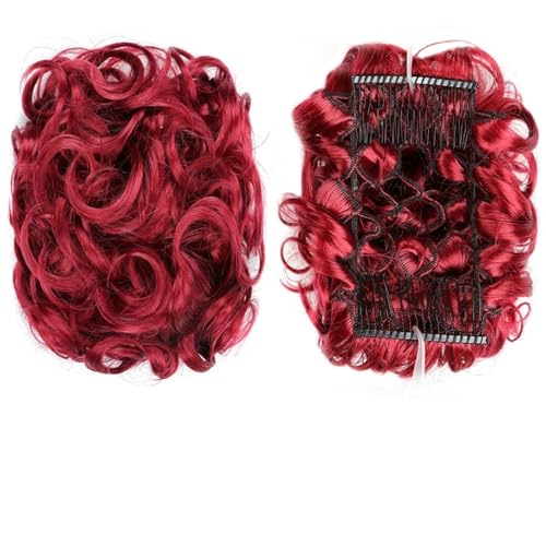 Haarknoten, unordentlich, synthetisch, Haarteile, gewellt, gewellt, Pferdeschwanz-Haarverlängerungen, Haarkamm, Dutt-Perücke für Damen (Burg) von GFHTRELY