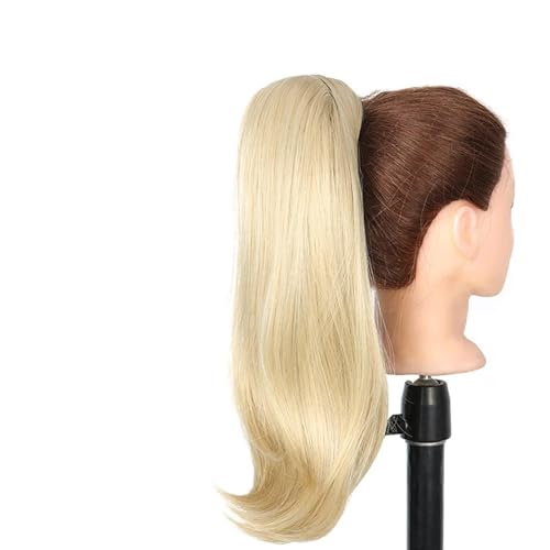Haarknoten 18 Zoll synthetische gerade Pferdeschwanz Haarverlängerungen Perücke Brötchen Wrap Pferdeschwanz Haarspangen für Frauen Haarschmuck Brötchen(P4/24) von GFHTRELY