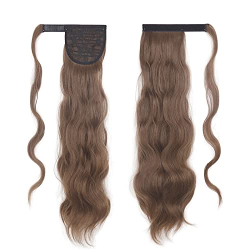 Haarknoten 22 Zoll Lange Wellenförmige Locke Wrap Pferdeschwanz Hitze Beständig Synthetische Perücke Pferdeschwanz Extensions Knoten für Frauen Brötchen(12) von GFHTRELY