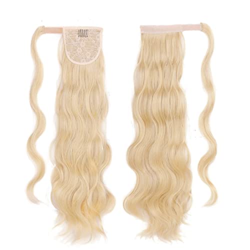 Haarknoten 22 Zoll Lange Wellenförmige Locke Wrap Pferdeschwanz Hitze Beständig Synthetische Perücke Pferdeschwanz Extensions Knoten für Frauen Brötchen(25) von GFHTRELY