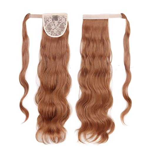 Haarknoten 22 Zoll Lange Wellenförmige Locke Wrap Pferdeschwanz Hitze Beständig Synthetische Perücke Pferdeschwanz Extensions Knoten für Frauen Brötchen(30) von GFHTRELY