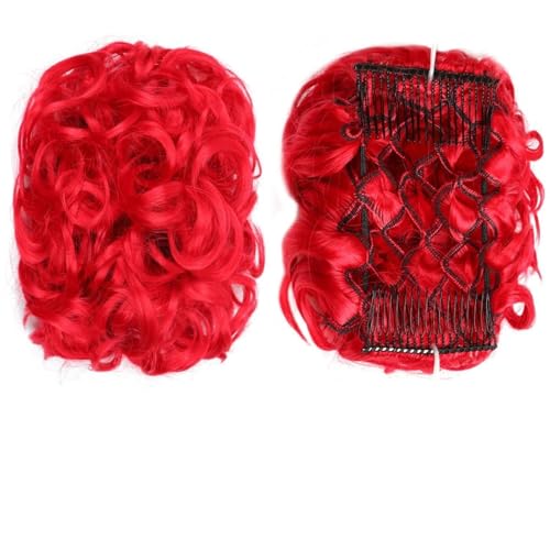 Haarknoten Synthetische Messy Brötchen Perücke Haar Stücke Wellenförmige Lockige Rolle Pferdeschwanz Haar Extensions Brötchen Haar Kamm Frauen Brötchen Perücke Brötchen(Rot) von GFHTRELY