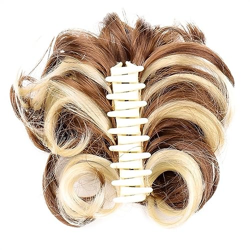 Haarknoten Synthetische Messy Brötchen Wellenförmige Lockige Brötchen Pferdeschwanz Haar Extensions Fancy Curly Brötchen Klaue Clip Brötchen Perücke für Frauen Brötchen(1pcs-09) von GFHTRELY