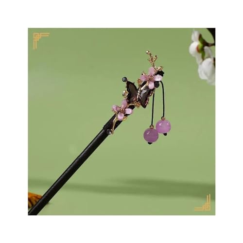 Haarnadel aus Holz, chinesische Quaste, Essstäbchen, Haarschmuck, Accessoires, Hosta-Haarspange, chinesische Retro-Haarnadel (04) von GFHTRELY
