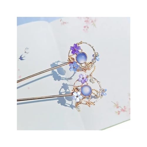 Haarnadel für Damen, Metallglasur, Haarnadel, Haarnadel, Haarschmuck, Accessoires, Hosta-Haarspange, chinesische Retro-Haarnadel (01) von GFHTRELY