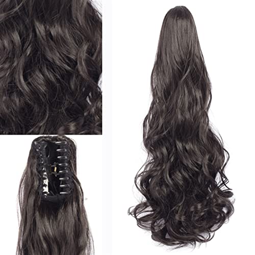 Hair Brötchen 24 Zoll Große Wellenförmige Lange Haar Synthetische Faser Perücke Flauschige Natürliche Klaue Clips Frauen Pferdeschwanz Extensions Haar Perücke Brötchen Brötchen(2-01) von GFHTRELY