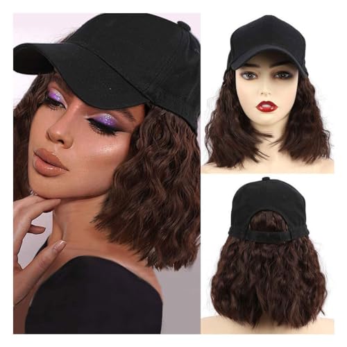 Perückenkappe Damen Perückenkappen, gewellte Perückenkappen, Baseballkappen, geeignet für tägliche Themenpartys, Konzerte, Verabredungen, Perückenhut(08) von GFHTRELY
