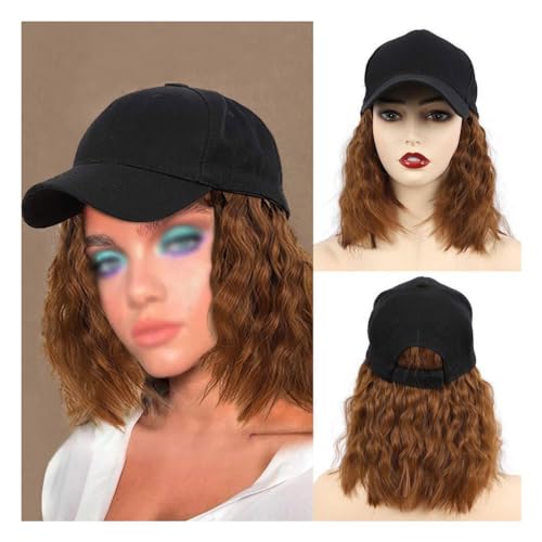 Perückenkappe Damen Perückenkappen, gewellte Perückenkappen, Baseballkappen, geeignet für tägliche Themenpartys, Konzerte, Verabredungen, Perückenhut (04) von GFHTRELY
