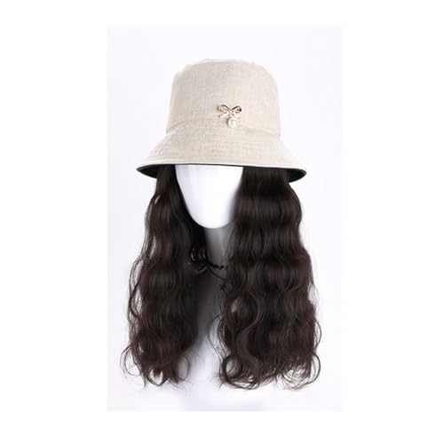 Perückenkappe lange lockige Perücke, exquisite modische Perückenkappe, Damen-Perückenkappe, geeignet für Musikfestivals, Themenpartys, Hochzeiten, Konzerte, Verabredungen, Perückenhut (04) von GFHTRELY