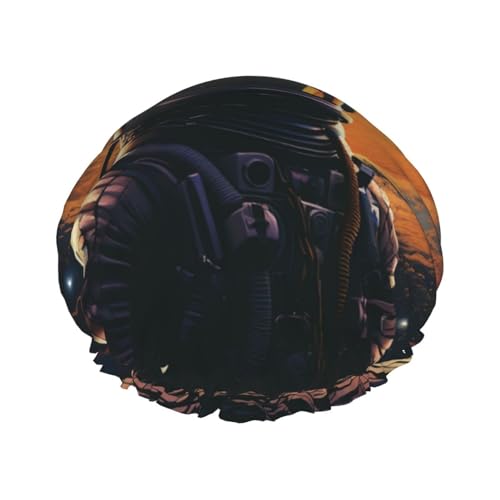 Astronauten-Duschhaube für Herren, wiederverwendbar, doppellagig, wasserdicht, mit elastischem Band, Badehut, Spa, Salon, Duschhut für Damen und Herren Astronauten-Duschhaube für Herren, wiederverwendbar, doppellagig, wasserdicht, mit elastischem Band, Badehut, Spa, Salon, Duschhut für Damen und Herren von GFLFMXZW