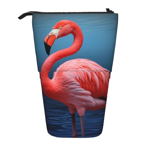 GFLFMXZW Federmäppchen mit Flamingo-Druck, Teleskop-Federmäppchen, Pop-Up-Bleistifttasche, tragbare Make-up-Tasche mit Reißverschluss, Schwarz , Einheitsgröße von GFLFMXZW
