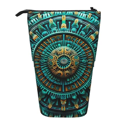 GFLFMXZW Federmäppchen mit antikem geheimnisvollem Kunstdruck, Stehendes Federmäppchen, Teleskop-Federhalter, Pop-Up-Bleistifttasche, tragbare Make-up-Tasche mit Reißverschluss, Schwarz , von GFLFMXZW