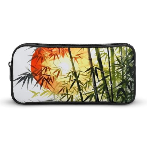 GFLFMXZW Federmäppchen mit breiter Öffnung, großes Fassungsvermögen, Bäume, Sonne, Federmäppchen, ästhetische Stifttasche, Reißverschluss, Kosmetiktasche, tragbare Münztasche für Büro-Organizer, von GFLFMXZW