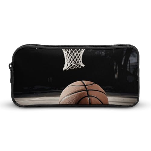 GFLFMXZW Federmäppchen mit breiter Öffnung, großes Fassungsvermögen, Basketball, Federmäppchen, ästhetische Stifttasche, Reißverschluss, Kosmetiktasche, tragbare Münztasche für Büro-Organizer, Stil:, von GFLFMXZW
