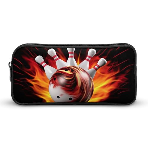 GFLFMXZW Federmäppchen mit breiter Öffnung, großes Fassungsvermögen, Bowlingball, Federmäppchen, ästhetische Stifttasche, Reißverschluss, Kosmetiktasche, tragbare Münztasche für Büro, Organizer, von GFLFMXZW