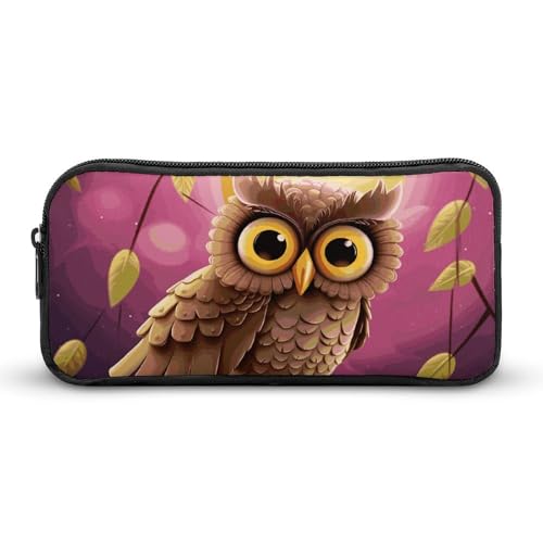 GFLFMXZW Federmäppchen mit breiter Öffnung, großes Fassungsvermögen, Eulen-Federmäppchen, ästhetische Stifttasche, Reißverschluss, Kosmetiktasche, tragbare Münztasche für Büro-Organizer, Stil:, von GFLFMXZW