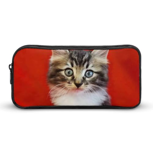 GFLFMXZW Federmäppchen mit breiter Öffnung, großes Fassungsvermögen, Federmäppchen, Katze, ästhetische Stifttasche, Reißverschluss, Kosmetiktasche, tragbare Münztasche für Büro-Organizer, Stil:, von GFLFMXZW