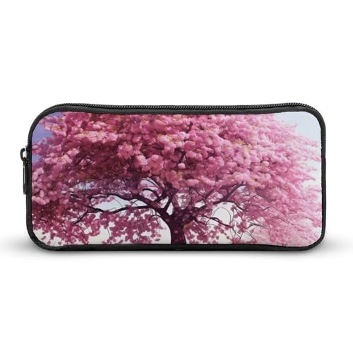 GFLFMXZW Federmäppchen mit breiter Öffnung, großes Fassungsvermögen, Federmäppchen, Kirschbaum, ästhetische Stifttasche, Reißverschluss, Kosmetiktasche, tragbare Münztasche für Büro-Organizer, Stil:, von GFLFMXZW