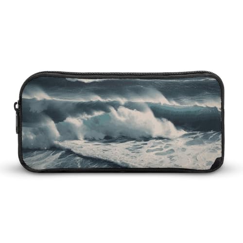 GFLFMXZW Federmäppchen mit breiter Öffnung, großes Fassungsvermögen, Federmäppchen, Motiv: Wildmeere, ästhetische Stifttasche, Reißverschluss, Kosmetiktasche, tragbare Münztasche für Büro-Organizer, von GFLFMXZW