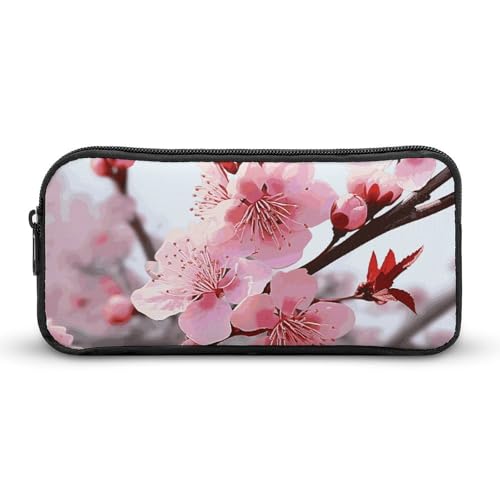 GFLFMXZW Federmäppchen mit breiter Öffnung, großes Fassungsvermögen, Federmäppchen, Pflaumenblüte, ästhetische Stifttasche, Reißverschluss, Kosmetiktasche, tragbare Münztasche für Büro-Organizer, von GFLFMXZW