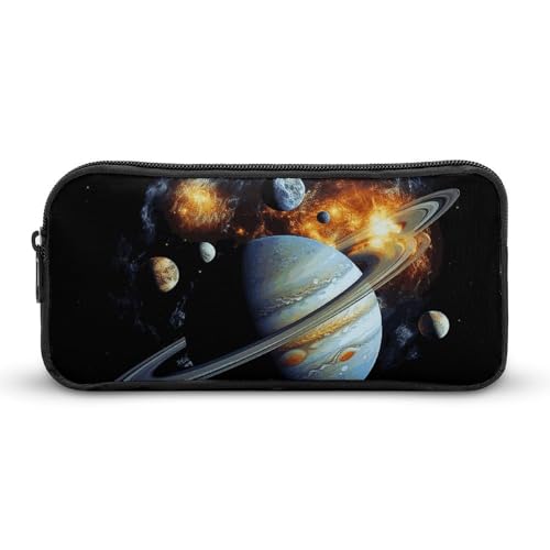 GFLFMXZW Federmäppchen mit breiter Öffnung, großes Fassungsvermögen, Federmäppchen, Planet, Jupiter, ästhetische Stifttasche, Reißverschluss, Kosmetiktasche, tragbare Münztasche für Büro-Organizer, von GFLFMXZW