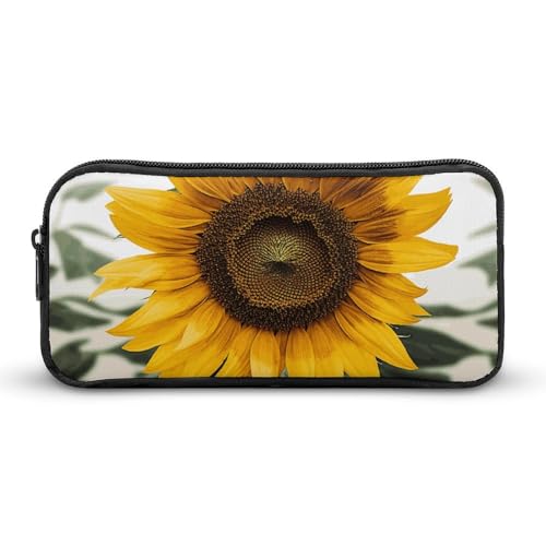 GFLFMXZW Federmäppchen mit breiter Öffnung, großes Fassungsvermögen, Federmäppchen, Sonnenblume, ästhetische Stifttasche, Reißverschluss, Kosmetiktasche, tragbare Münztasche für Büro-Organizer, Stil:, von GFLFMXZW