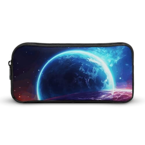 GFLFMXZW Federmäppchen mit breiter Öffnung, großes Fassungsvermögen, Federmäppchen, Sternenplanet, ästhetische Stifttasche, Reißverschluss, Kosmetiktasche, tragbare Münztasche für Büro-Organizer, von GFLFMXZW