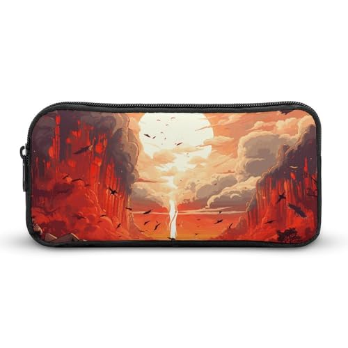 GFLFMXZW Federmäppchen mit breiter Öffnung, großes Fassungsvermögen, Federmäppchen, ästhetische Stifttasche, Reißverschluss, Kosmetiktasche, tragbare Münztasche für Büro-Organizer, Stil:, 22*12*5cm, von GFLFMXZW