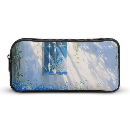 GFLFMXZW Federmäppchen mit breiter Öffnung, großes Fassungsvermögen, Federmäppchen, die Sonne scheint im Federmäppchen, ästhetische Stifttasche, Reißverschluss, Kosmetiktasche, tragbare Münztasche für von GFLFMXZW