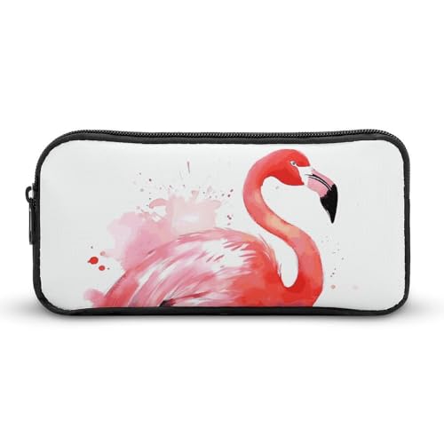 GFLFMXZW Federmäppchen mit breiter Öffnung, großes Fassungsvermögen, Flamingo-Aquarell-Federtasche, ästhetische Stifttasche, Reißverschluss, Kosmetiktasche, tragbare Münztasche für Büro-Organizer, von GFLFMXZW