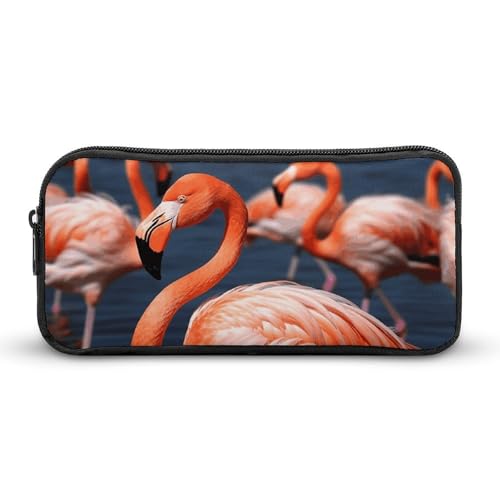 GFLFMXZW Federmäppchen mit breiter Öffnung, großes Fassungsvermögen, Flamingo-Federmäppchen, ästhetische Stifttasche, Reißverschluss, Kosmetiktasche, tragbare Münztasche für Büro-Organizer, Stil:, von GFLFMXZW