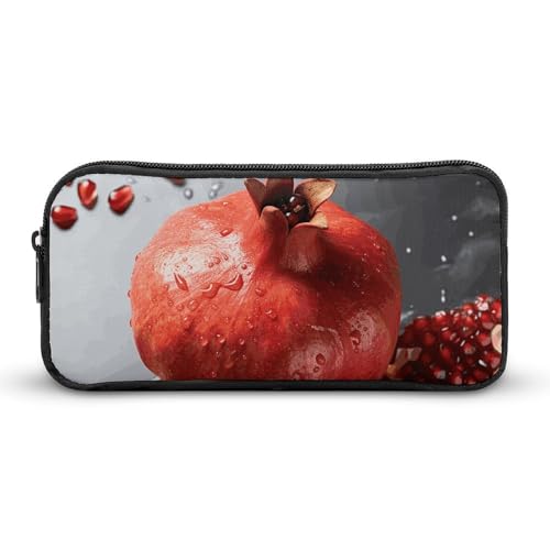 GFLFMXZW Federmäppchen mit breiter Öffnung, großes Fassungsvermögen, Granatapfel-Federmäppchen, ästhetische Stifttasche, Reißverschluss, Kosmetiktasche, tragbare Münztasche für Büro, Organizer, Stil:, von GFLFMXZW