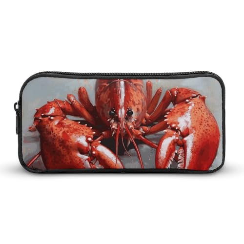 GFLFMXZW Federmäppchen mit breiter Öffnung, großes Fassungsvermögen, Hummer, ästhetische Stifttasche, Reißverschluss, Kosmetiktasche, tragbare Münztasche für Büro-Organizer, Stil:, 22*12*5cm, von GFLFMXZW