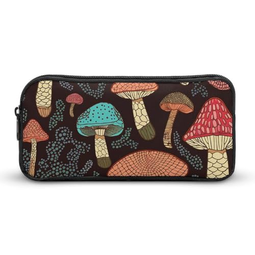 GFLFMXZW Federmäppchen mit breiter Öffnung, großes Fassungsvermögen, Pilz-Federmäppchen, ästhetische Stifttasche, Reißverschluss, Kosmetiktasche, tragbare Münztasche für Büro, Organizer, Stil:, von GFLFMXZW