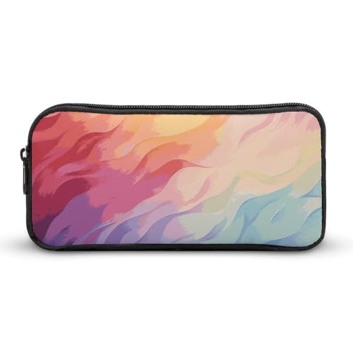 GFLFMXZW Federmäppchen mit breiter Öffnung, großes Fassungsvermögen, Regenbogen-Bleistifttasche, ästhetisches Stifteetui, Reißverschluss, Kosmetiktasche, tragbare Münztasche für Büro-Organizer, Stil:, von GFLFMXZW