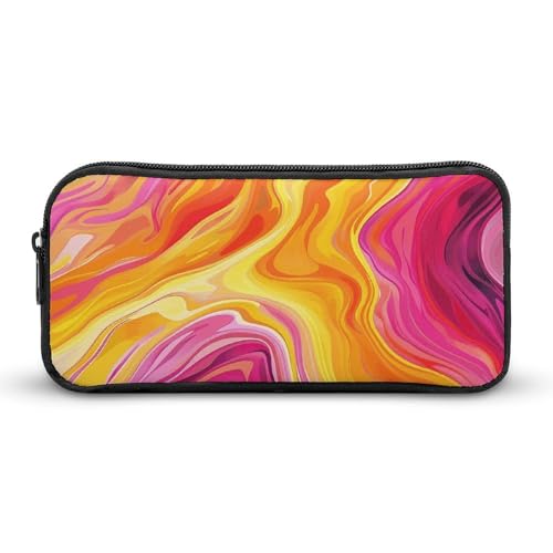 GFLFMXZW Federmäppchen mit breiter Öffnung, großes Fassungsvermögen, Retro-Wirbelmuster, Federmäppchen, ästhetische Stifttasche, Reißverschluss, Kosmetiktasche, tragbare Münztasche für Büro-Organizer, von GFLFMXZW