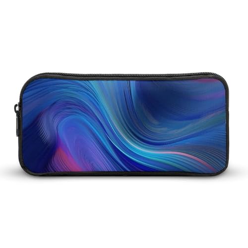 GFLFMXZW Federmäppchen mit breiter Öffnung, großes Fassungsvermögen, blaue Textur, Federmäppchen, ästhetische Stifttasche, Reißverschluss, Kosmetiktasche, tragbare Münztasche für Büro, Organizer, von GFLFMXZW