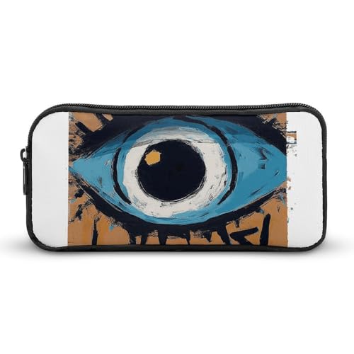 GFLFMXZW Federmäppchen mit breiter Öffnung, großes Fassungsvermögen, böser Blick, ästhetische Stifttasche, Reißverschluss, Kosmetiktasche, tragbare Münztasche für Büro-Organizer, Stil:, 22*12*5cm, von GFLFMXZW