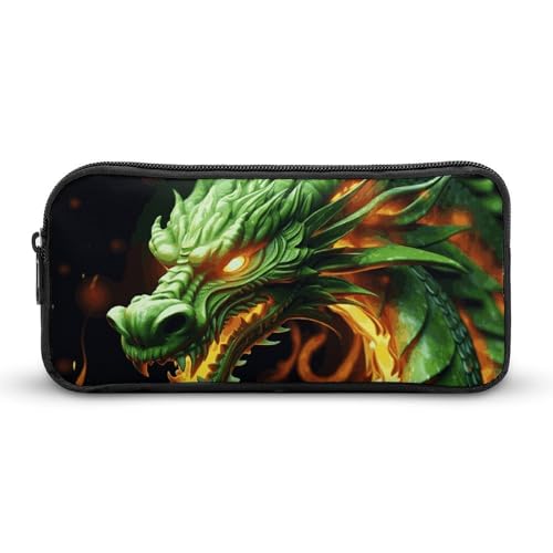 GFLFMXZW Federmäppchen mit breiter Öffnung, großes Fassungsvermögen, chinesischer Drache, ästhetische Stifttasche, Reißverschluss, Kosmetiktasche, tragbare Münztasche für Büro-Organizer, Stil:, von GFLFMXZW