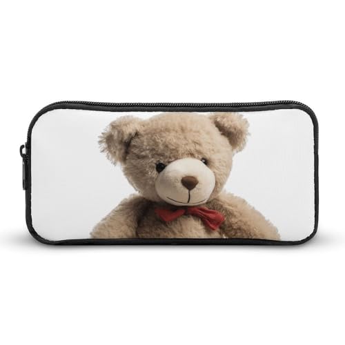 GFLFMXZW Federmäppchen mit breiter Öffnung, großes Fassungsvermögen, ein gefüllter Bär, Federmäppchen, ästhetische Stifttasche, Reißverschluss, Kosmetiktasche, tragbare Münztasche für Büro-Organizer, von GFLFMXZW