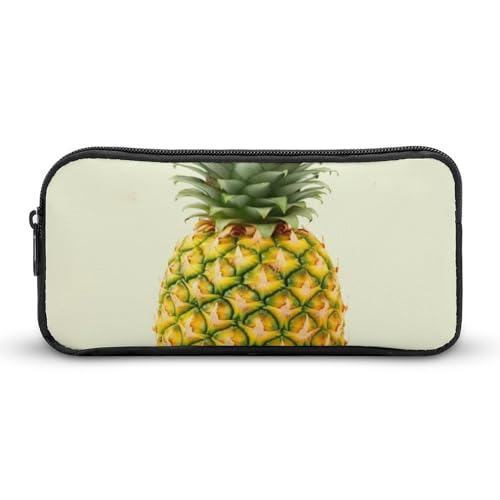 GFLFMXZW Federmäppchen mit breiter Öffnung, großes Fassungsvermögen, frische Ananas, Federmäppchen, ästhetische Stifttasche, Reißverschluss, Kosmetiktasche, tragbare Münztasche für Büro-Organizer, von GFLFMXZW