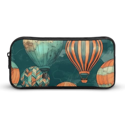 GFLFMXZW Federmäppchen mit breiter Öffnung, großes Fassungsvermögen, hellorange, Ballon-Federmäppchen, ästhetische Stifttasche, Reißverschluss, Kosmetiktasche, tragbare Münztasche für Büro-Organizer, von GFLFMXZW