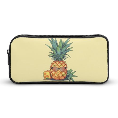GFLFMXZW Federmäppchen mit breiter Öffnung, großes Fassungsvermögen, lustige Ananas-Federtasche, ästhetische Stifttasche, Reißverschluss, Kosmetiktasche, tragbare Münztasche für Büro-Organizer, Stil:, von GFLFMXZW
