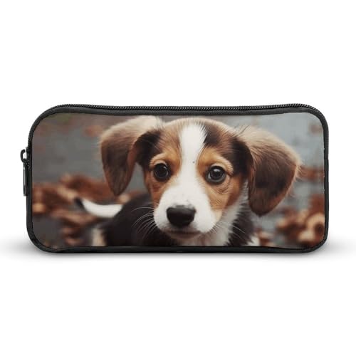 GFLFMXZW Federmäppchen mit breiter Öffnung, großes Fassungsvermögen, niedliches Hunde-Federmäppchen, ästhetische Stifttasche, Reißverschluss, Kosmetiktasche, tragbare Münztasche für Büro-Organizer, von GFLFMXZW