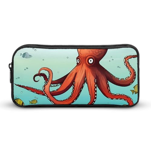 GFLFMXZW Federmäppchen mit breiter Öffnung, großes Fassungsvermögen, riesiges Oktopus-Federmäppchen, ästhetische Stifttasche, Reißverschluss, Kosmetiktasche, tragbare Münztasche für Büro, Organizer, von GFLFMXZW