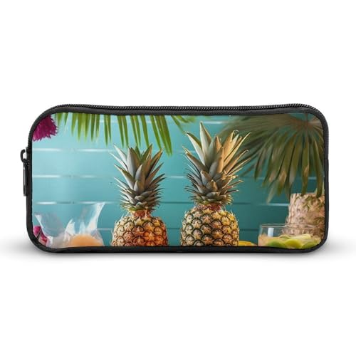 GFLFMXZW Federmäppchen mit breiter Öffnung, großes Fassungsvermögen, tropisches Party-Federmäppchen, ästhetische Stifttasche, Reißverschluss, Kosmetiktasche, tragbare Münztasche für Büro-Organizer, von GFLFMXZW
