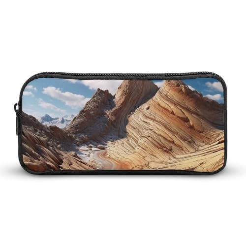 GFLFMXZW Federmäppchen mit breiter Öffnung, großes Fassungsvermögen, verwitterte Berge, ästhetische Stifttasche, Reißverschluss, Kosmetiktasche, tragbare Münztasche für Büro-Organizer, Stil:, von GFLFMXZW