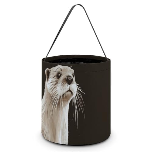 GFLFMXZW Halloween Süßes oder Saures Taschen Otter Halloween Taschen mit Griffen, Tragbarer, faltbarer Halloween-Süßigkeitenkorb, wiederverwendbare Halloween-Tragetasche zum Verpacken von Geschenken, von GFLFMXZW