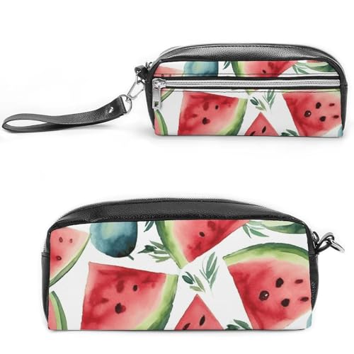 GFLFMXZW Make-up-Tasche, Reise-Kosmetiktasche für Damen, Aquarell-Wassermelonen-Muster, Make-up-Tasche für Geldbörse, großer Make-up-Organizer, Aquarell-Wassermelonen-Muster, 20 x 10 x 5,5 cm, von GFLFMXZW